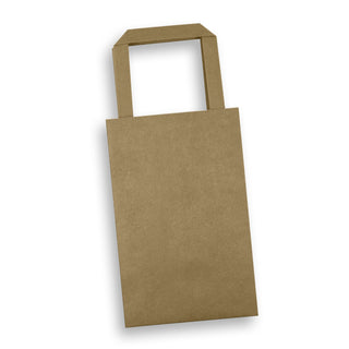 Grain Small Flat Handle Paper Bag Portrait (White) — Natural