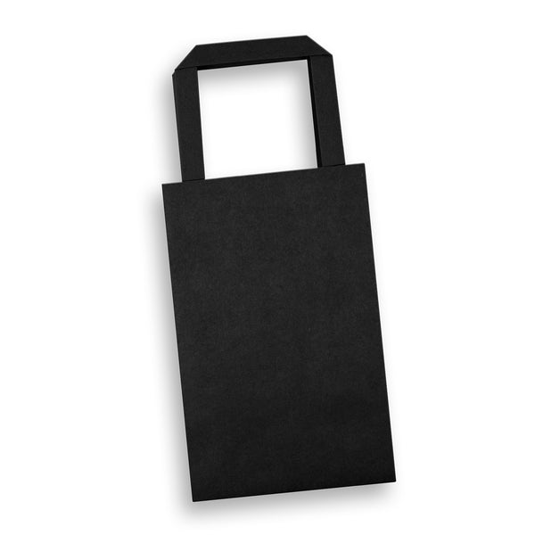 Grain Small Flat Handle Paper Bag Portrait (Black)