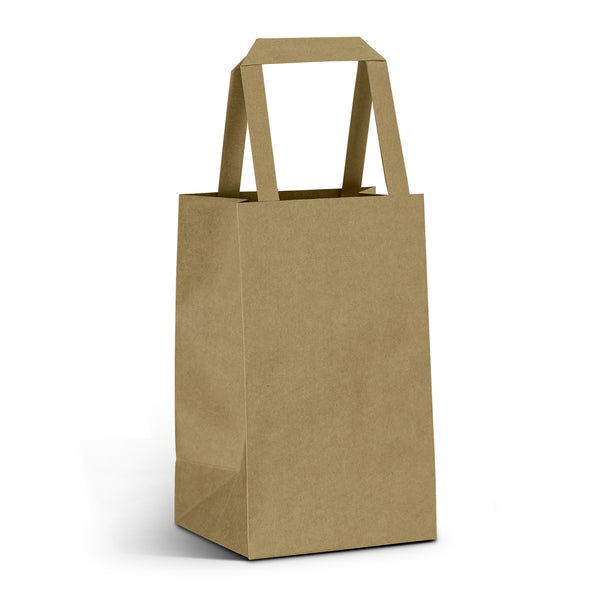 Grain Small Flat Handle Paper Bag Portrait (Black)