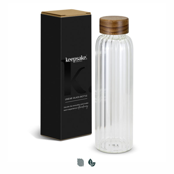Keepsake Linear Glass Drink Bottle (Clear)