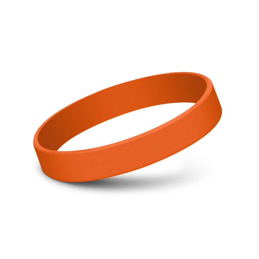 Kids Silicone Wrist Band - Debossed (Orange)