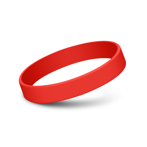 Kids Silicone Wrist Band - Debossed (Red)