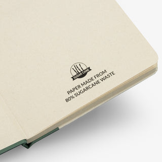 Linen Sugarcane Notebook (Olive) — Detail
