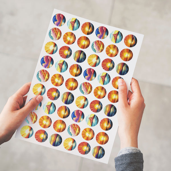 Cipher Sticker Sheet 26mm Circle - Matte (White)