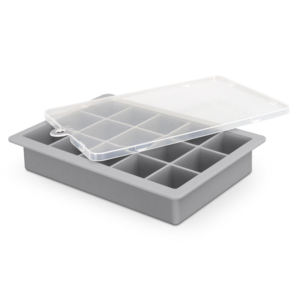 Glacier Blizzard Ice Tray with Lid (Grey Base/Transparent Lid)