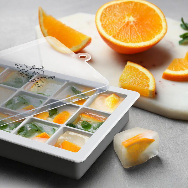 Glacier Blizzard Ice Tray with Lid (Grey Base/Transparent Lid)