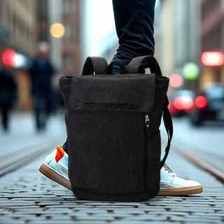 ARCHER Copenhagen Canvas Backpack (Charcoal) — Feature