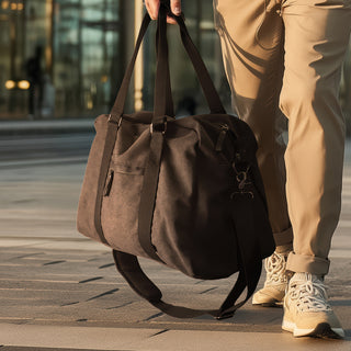 ARCHER Copenhagen Canvas Duffle Bag (Charcoal) — Feature