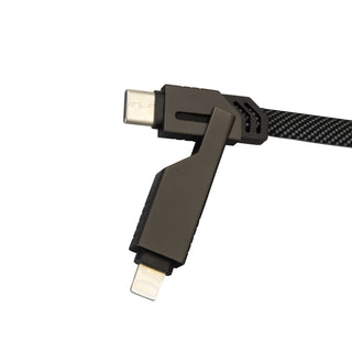 INGENIO Quantum Universal Charging and Data Cable (Metallic Titanium) — Dual Adapter