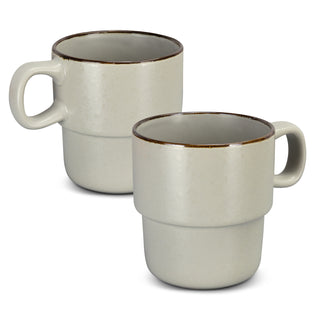 Keepsake Stackable Coffee Cup - Set of 2 (Beige) — Beige