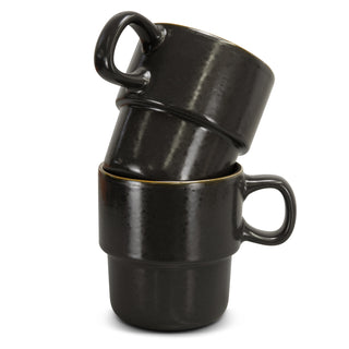 Keepsake Stackable Coffee Cup - Set of 2 (Beige) — Stacked