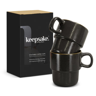 Keepsake Stackable Coffee Cup - Set of 2 (Beige) — Packaging