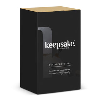 Keepsake Stackable Coffee Cup - Set of 2 (Charcoal) — Gift Box