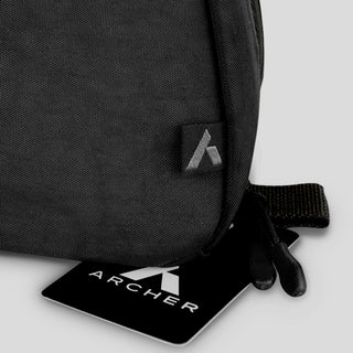 ARCHER Tasman Toiletry Bag (Black) — Hangtag