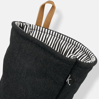 Keepsake Canvas Oven Mitt (Washed Black) — Detail