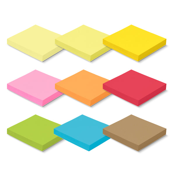 Spectrum Coloured Sticky Pad 70 x 75mm - 100 Sheets (Kraft)