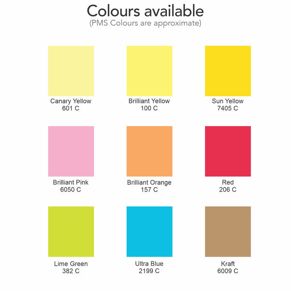 Spectrum Coloured Sticky Pad 70 x 75mm - 100 Sheets (Kraft)