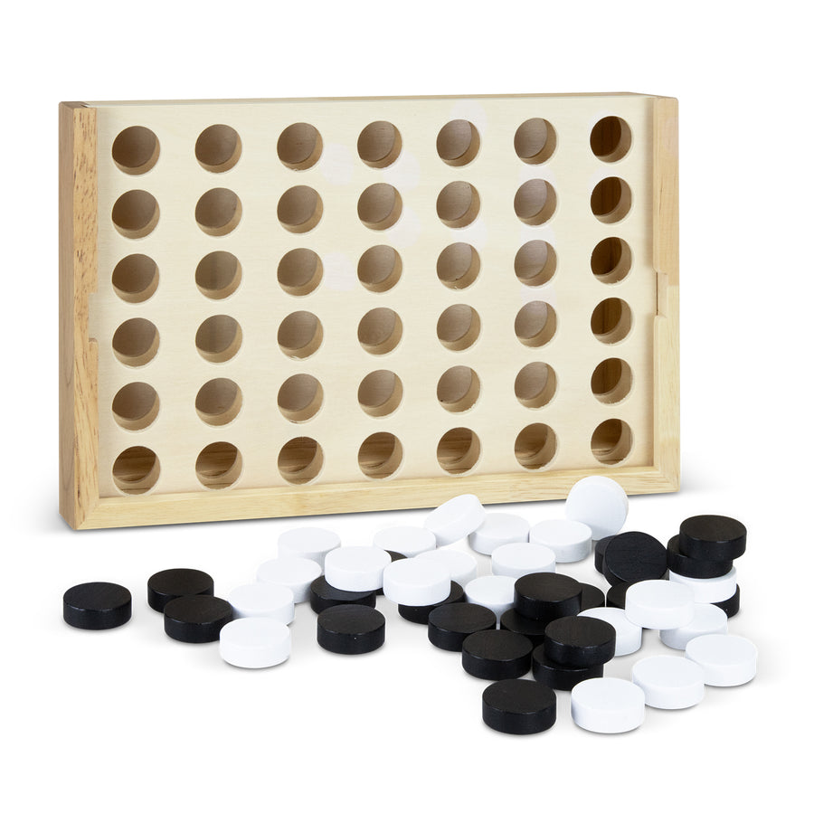 NATURA Quattro Wooden Four-in-a-Row Game (Natural)