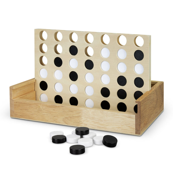 NATURA Quattro Wooden Four-in-a-Row Game (Natural)