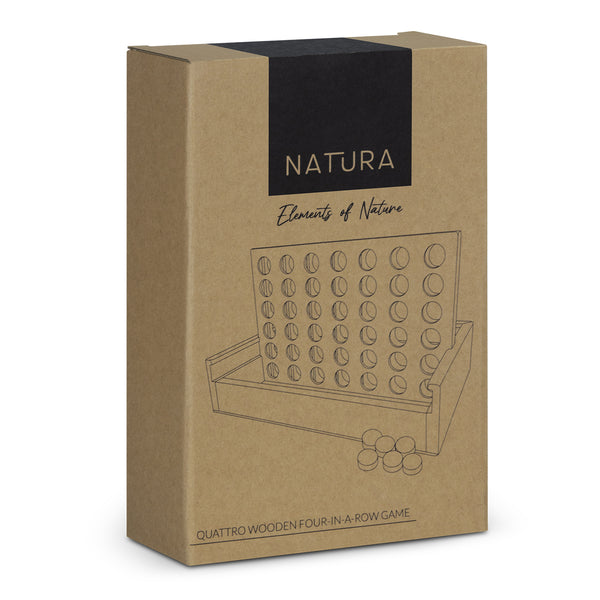 NATURA Quattro Wooden Four-in-a-Row Game (Natural)