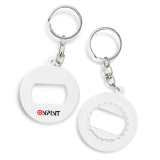 Clip 3-in-1 Bottle Opener Key Ring (White)