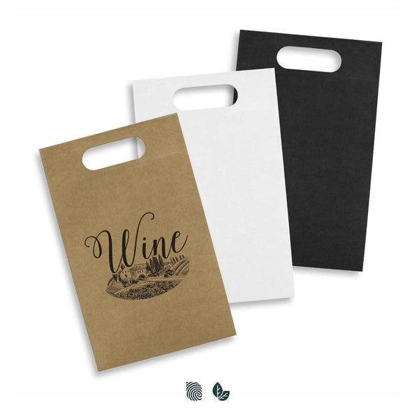 Kraft Die Cut Paper Wine Bag (Natural)