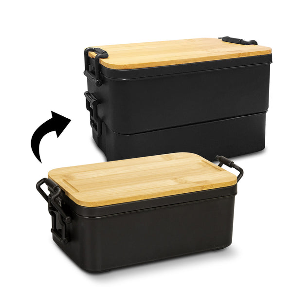 Grain Expandable Lunch Box (Natural/Black)
