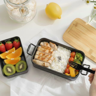 Grain Expandable Lunch Box (Natural/Black) — Lifestyle