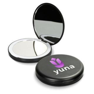 Glow LED Compact Mirror (Black) — Branded