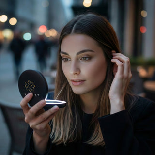 Glow LED Compact Mirror (Black) — Feature