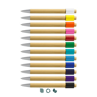 Flux Bamboo Spinner Pen (Natural/Orange) — Impact Aware