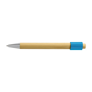 Flux Bamboo Spinner Pen (Natural/Light Blue)