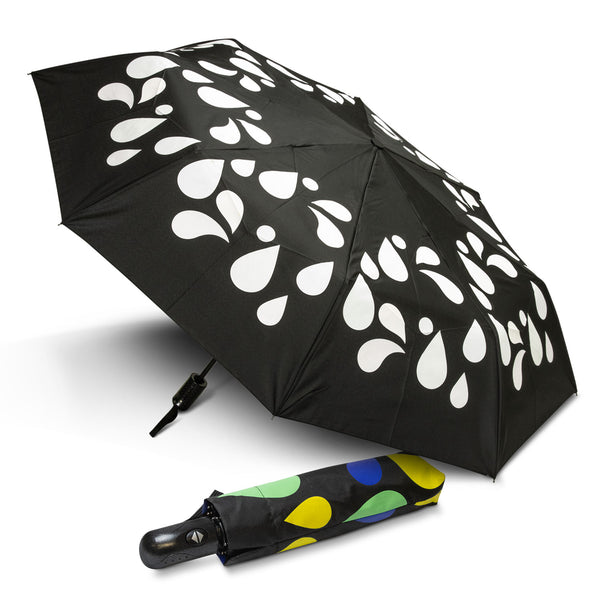 Prism Colour Changing Compact Umbrella (Black)