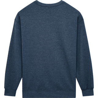 Gildan Heavy Blend 18000 Heather Dark Navy - Back View | color:Heather Dark Navy|view:back
