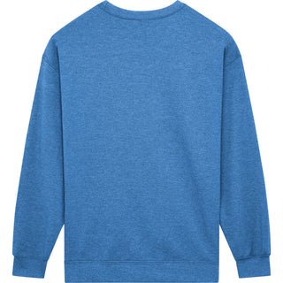 Gildan Heavy Blend 18000 Heather Deep Royal - Back View | color:Heather Deep Royal|view:back