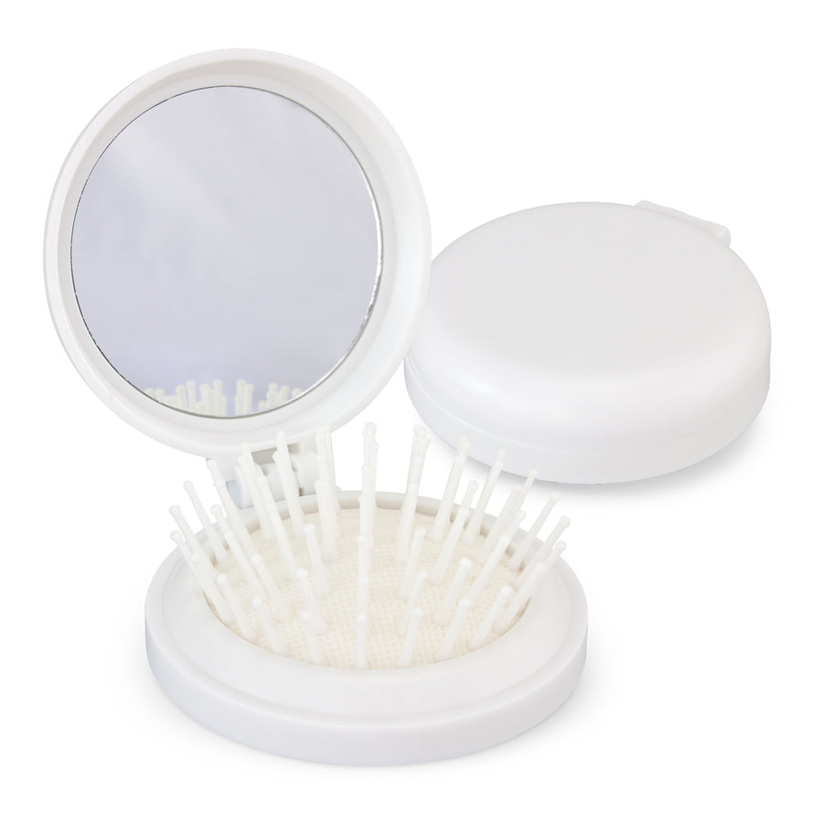Mirror Compact Brush with Mirror (White)