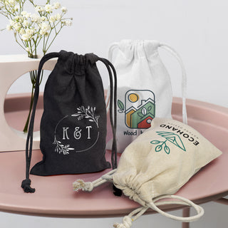 Linen Cotton Gift Bag - Small (White) — Feature