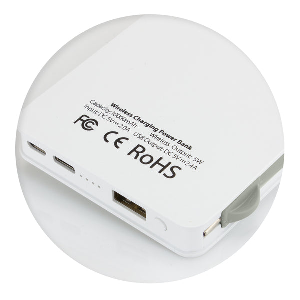 Pulse 10k Wireless Charging Power Bank (White)