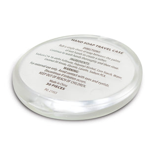Journey Hand Soap Travel Case - Round (Frosted Clear) — Back