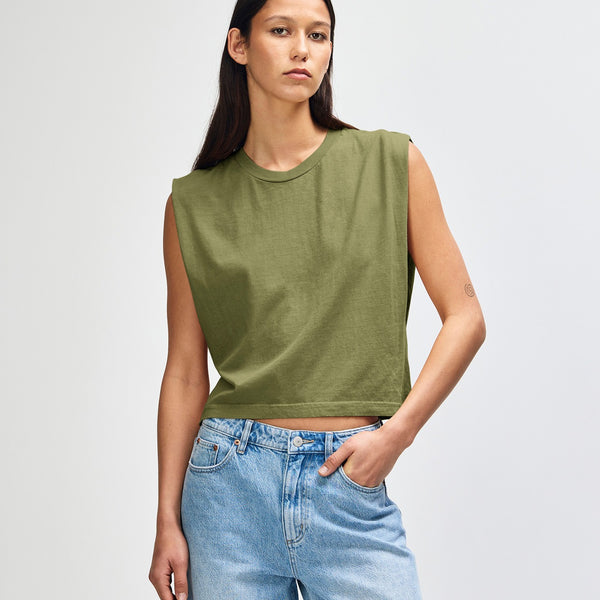 American Apparel 307GD Muscle T-Shirt (Faded Army)