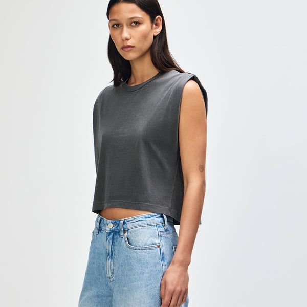 American Apparel 307GD Muscle T-Shirt (Faded Black)