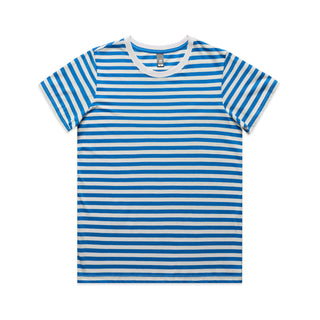 AS Colour Womens Maple Stripe Tee (Natural/Mid Blue)