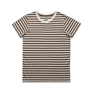 AS Colour Womens Maple Stripe Tee (Natural/Walnut)