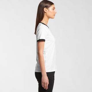 AS Colour Womens Maple Ringer Tee (White/Black)