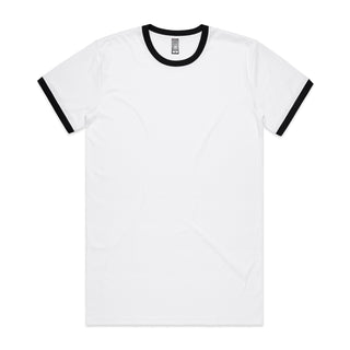 AS Colour Mens Staple Ringer Tee (White/Black)