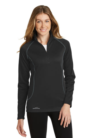 Eddie Bauer Ladies Smooth Fleece 1/2-Zip (Black)