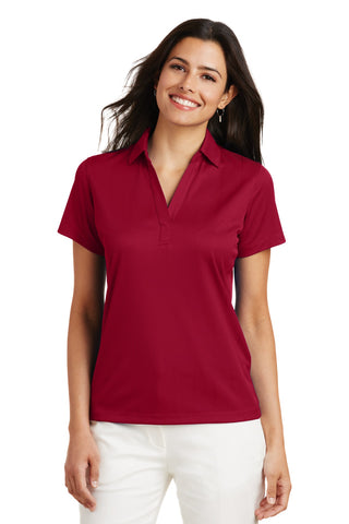 Port Authority Ladies Performance Fine Jacquard Polo (Rich Red)