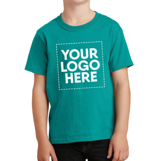 Port & Company Youth Core Cotton Tee (Bright Aqua)