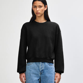 American Apparel RF494 Boxy Cropped Crewneck (Black)