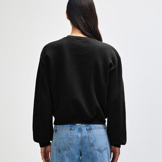 American Apparel RF494 Boxy Cropped Crewneck (Black)